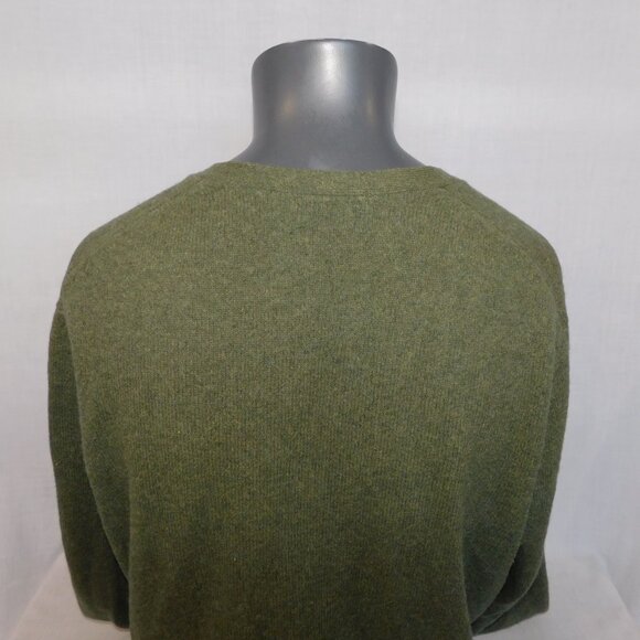 Grant Thomas Mens XL Green V neck 100% Wool Cardigan Grandpa Sweater - Picture 10 of 12